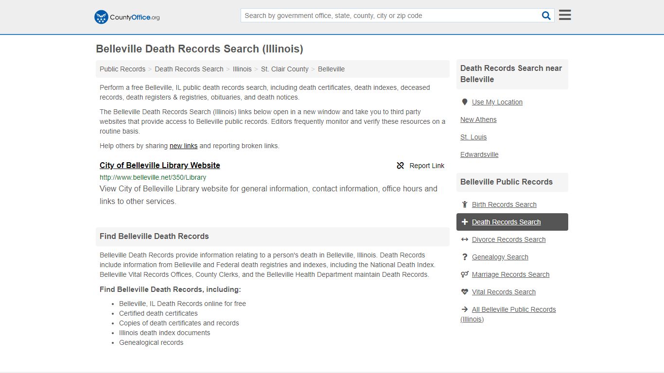 Death Records Search - Belleville, IL (Death Certificates ...